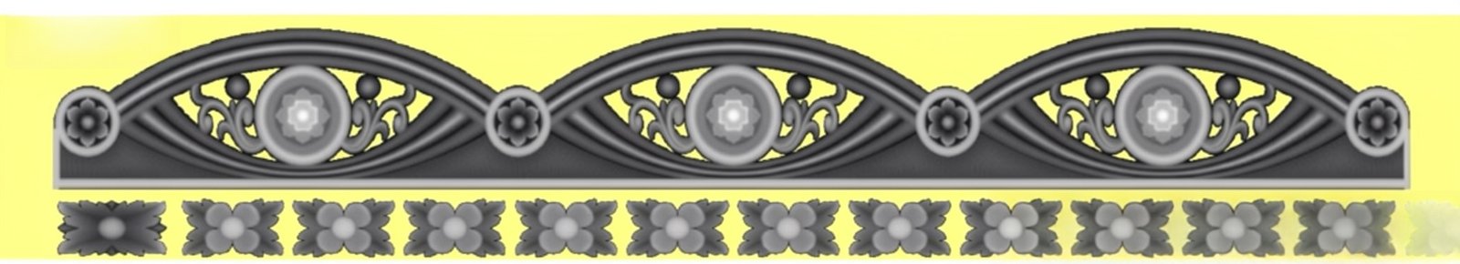 Mix - MIX-36 Ornate Ornamental Decorative Border Panel 3D Relief Model